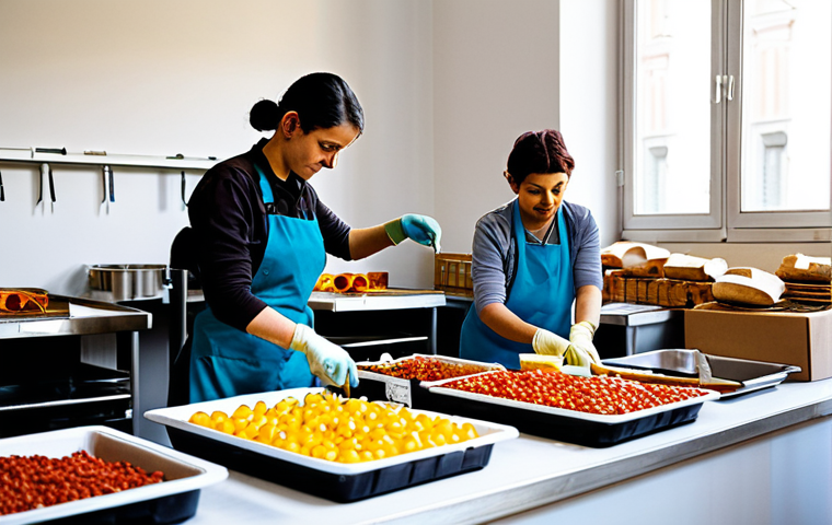 대안경제 모델의 국제적인 협력 사례 - Social Enterprise**

"A bustling social enterprise workshop in Bologna, Italy. Workers, fully clothe...